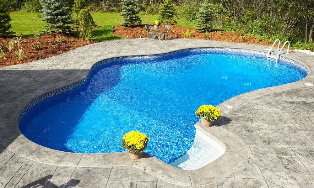 Backyard pool installation