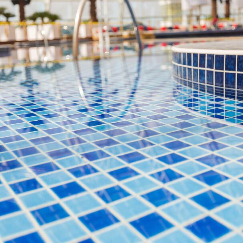 Pool with tiles design