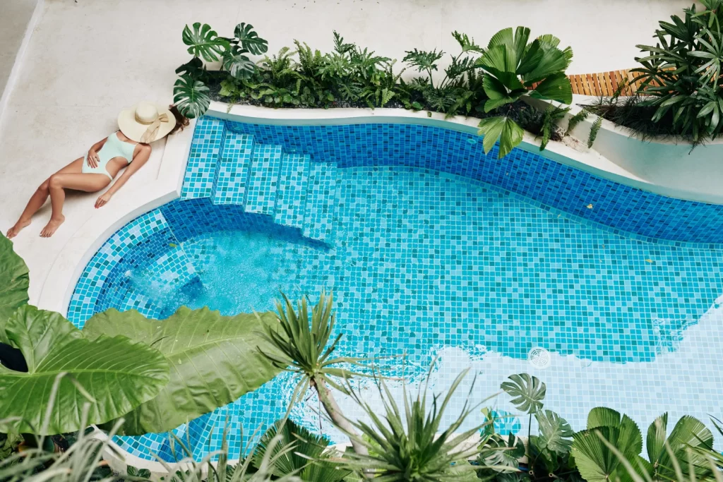 select custom tile and coping for new pools